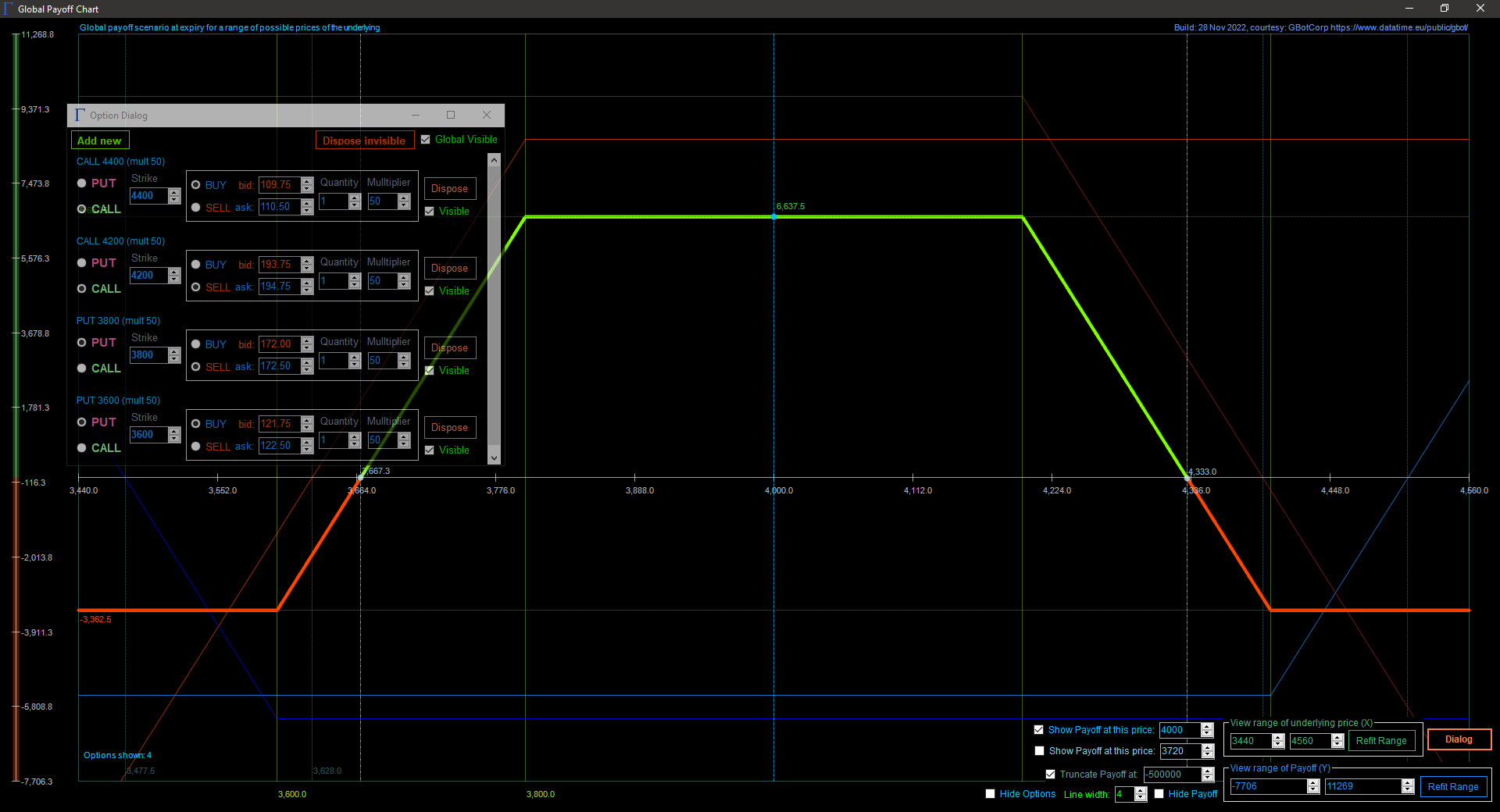 Option Payoff Simulator screenshot